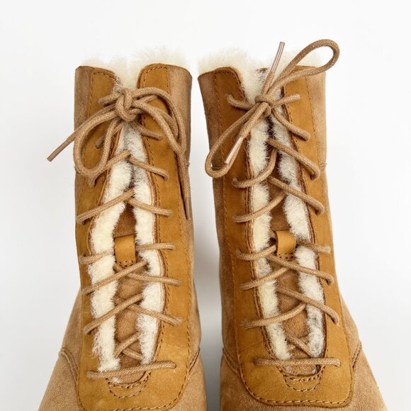 New UGG Wool Lined Daney Quincy Boots Shearling Suede Leather Winter Booties - 7 - Picture 6 of 15